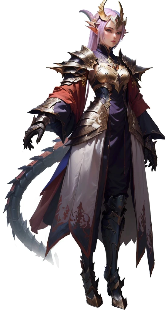 a close up of a dragon with a sword and armor, female dragon but as an anthropomorphic dragon, with scaly-looking armor, d&d commision art dragon, emale dragon art, as an anthropomorphic dragon ,female dragon inspired monk dress, female, dragon ancient, dragon monk, fantasy dragon dress, loong, magician, hold a magic staff,