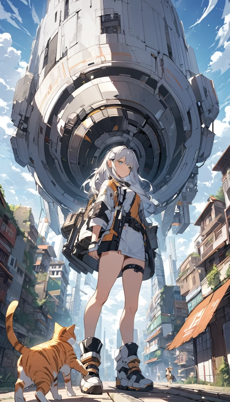 Cities 1000 Years After Human Extinction, There was a girl with a railgun,a cat