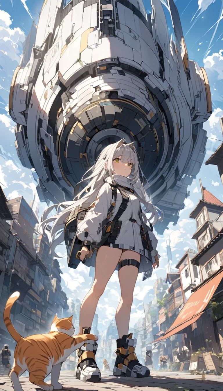 Cities 1000 Years After Human Extinction, There was a girl with a railgun,a cat