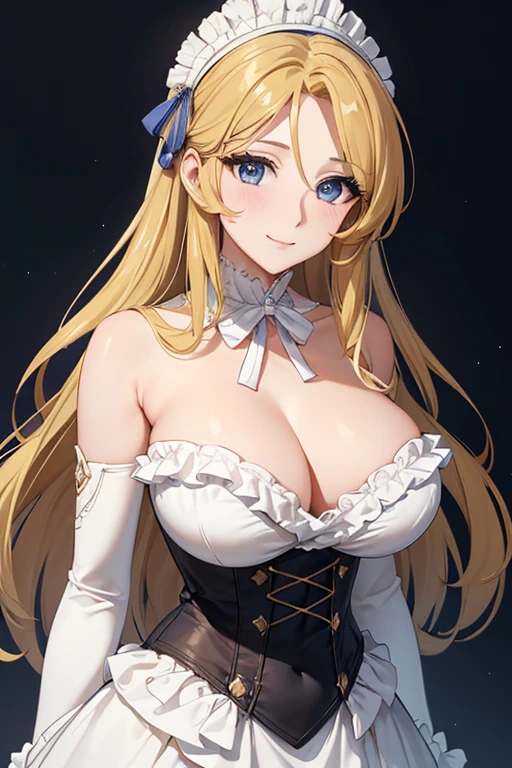 mori yuki、Shiny golden hair, Long Hair, (Beautiful blue eyes)、smile、Modest chest、Ultra-detailed eyes、Very detailed顔, Very detailed目, , Cowboy Shot、 


(Highest Resolution, clear_image) Highest quality, Single, One Woman, alone, masterpiece, Very detailed, Semi-realistic, 28 years old, 
mature, Victorian Era Girl, Frills, Elegant Dresses, Cleavage, exquisite designer dresses, kind, Authoritative, Powerful, Exquisite facial features, Exquisite facial features, Perfect body anatomy, Slender but curvy, Cute and sexy, have confidence, Elegant pose, 