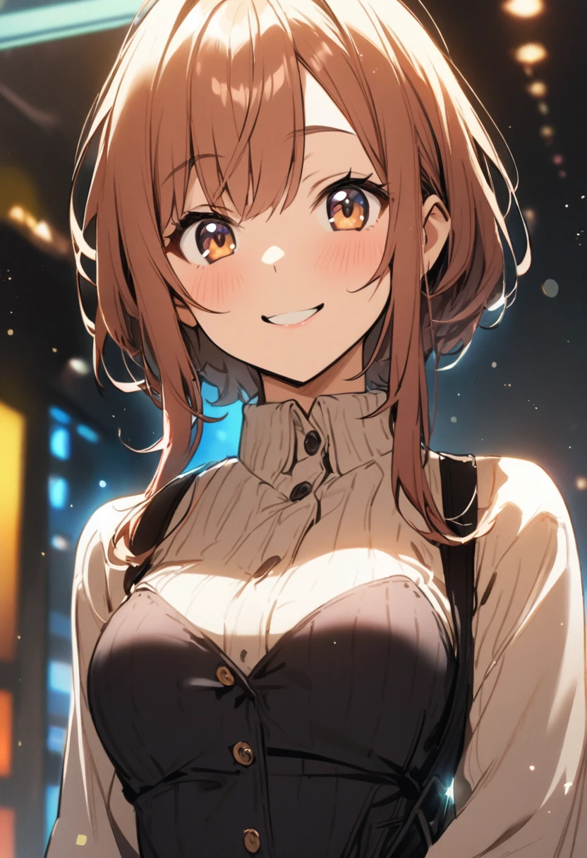 1 girl, smile