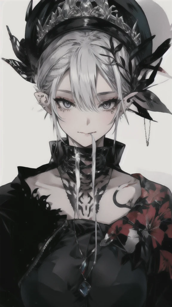 Solo boy short hair White color slender
((all over the boby Tatoo))
Closed One Eye ((Tongue has a piercing)) Tongue Out
A little Facial Hair Slit Pupils