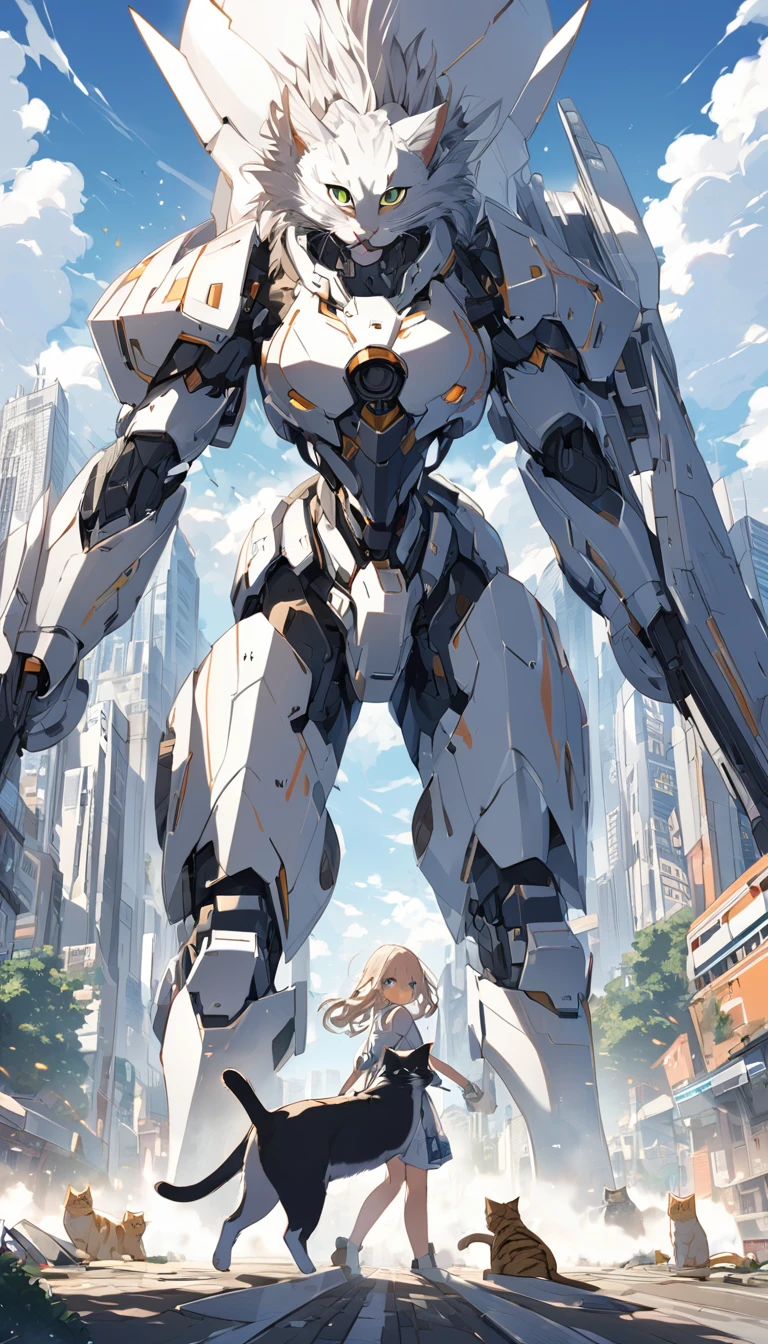 Cities 1000 Years After Human Extinction, There was a girl with a railgun，a cat