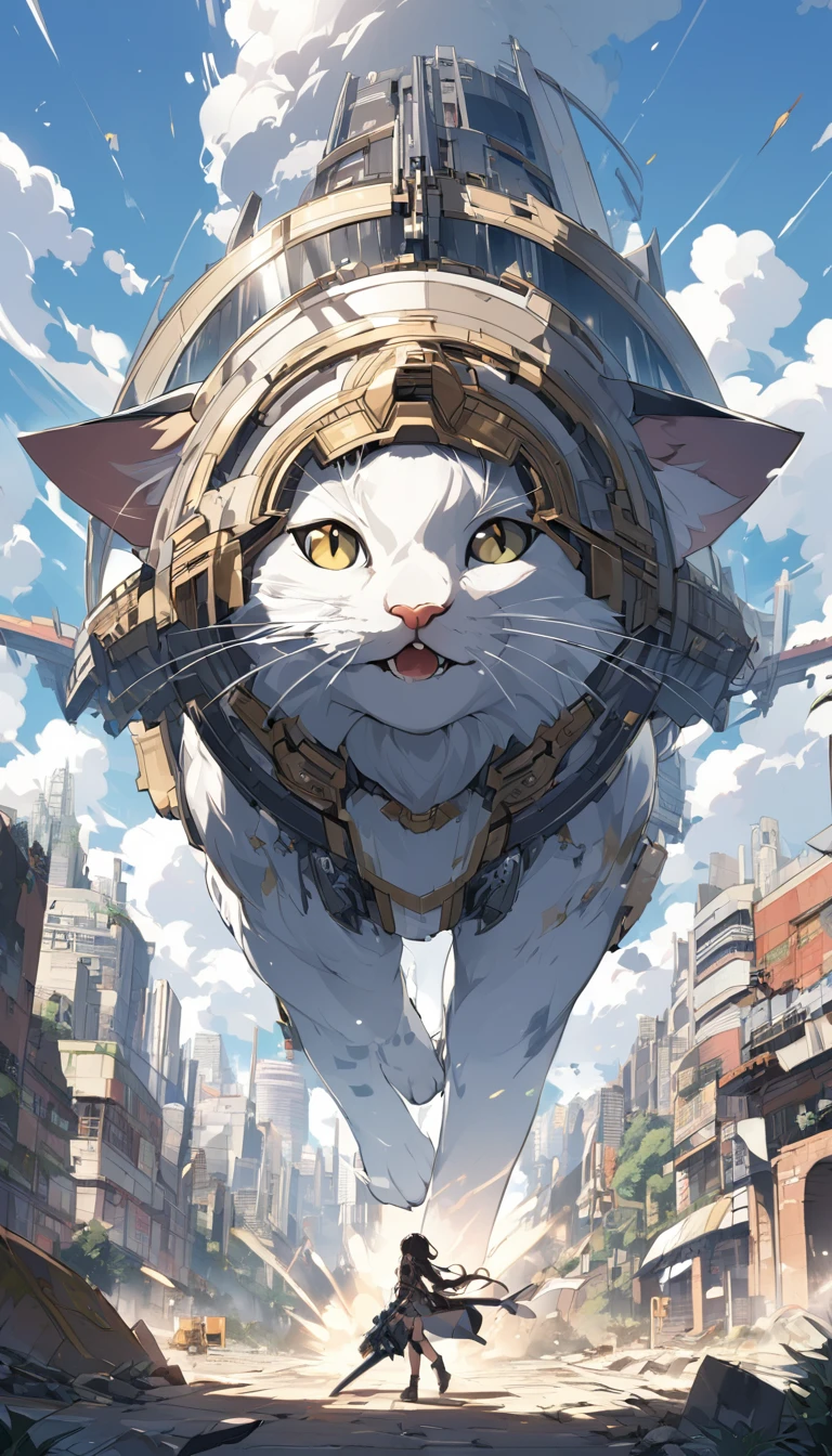 Cities 1000 Years After Human Extinction, There was a girl with a railgun,a cat