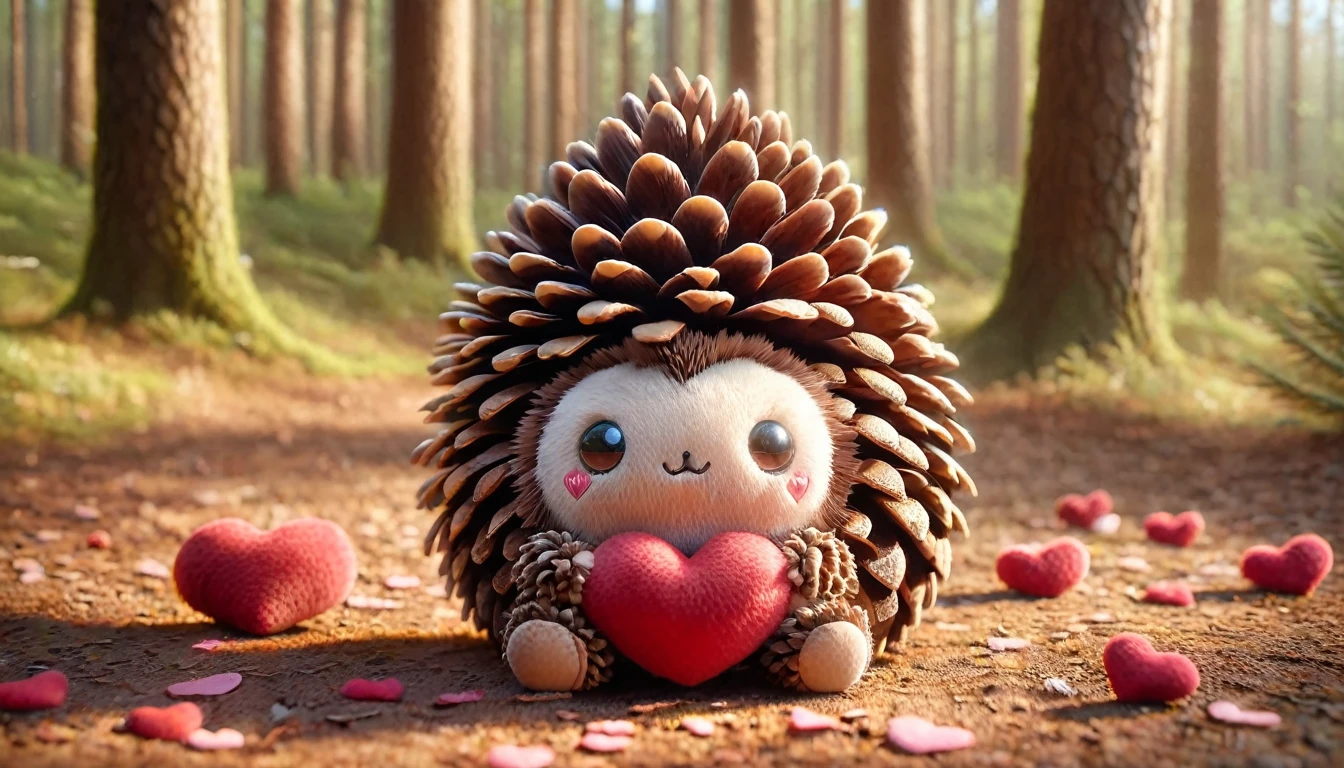 hedgehog in the forest, made of pinecone, ral-smlvltnpls, ral-mytfrst 