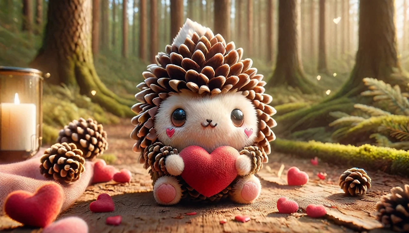 hedgehog in the forest, made of pinecone, ral-smlvltnpls, ral-mytfrst 