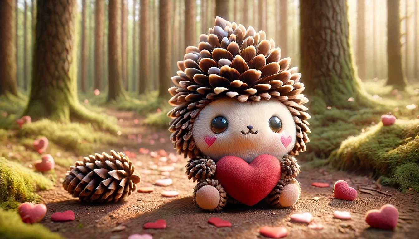 hedgehog in the forest, made of pinecone, ral-smlvltnpls, ral-mytfrst 