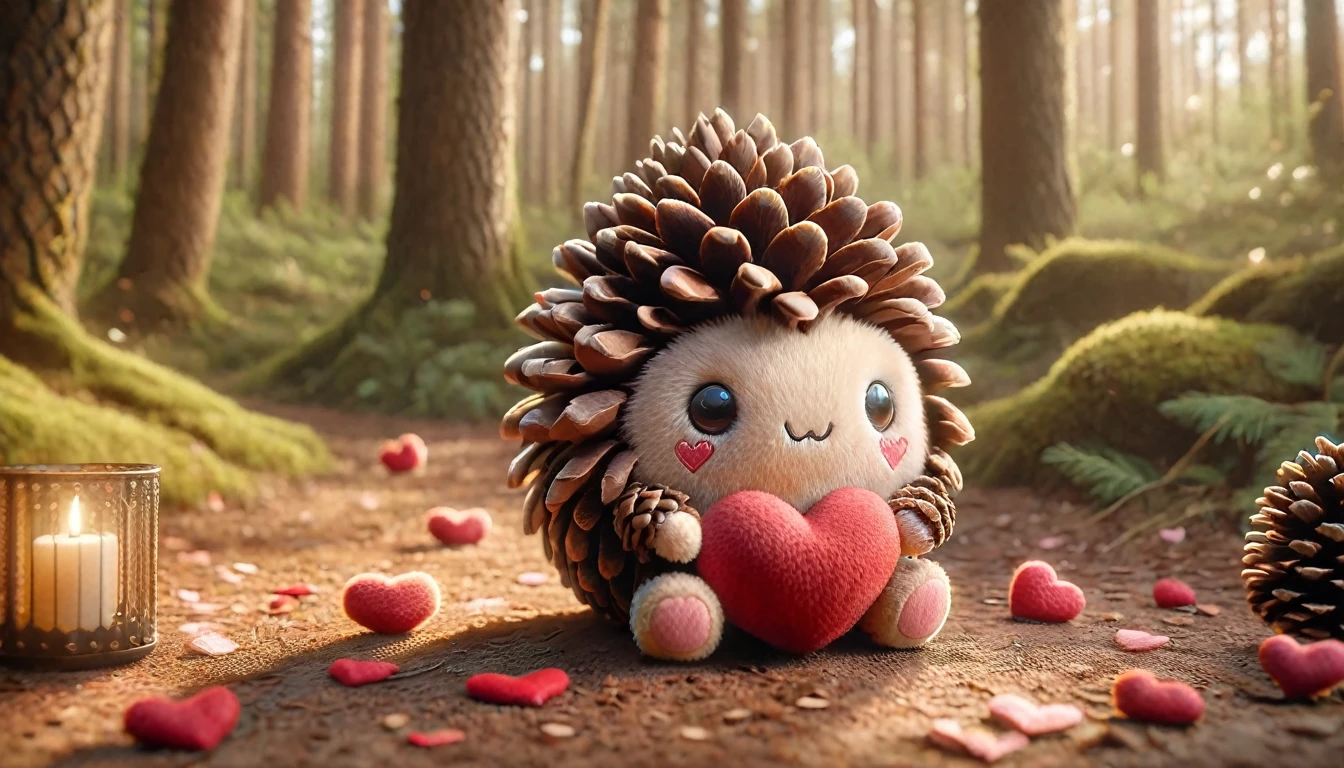 hedgehog in the forest, made of pinecone, ral-smlvltnpls, ral-mytfrst 