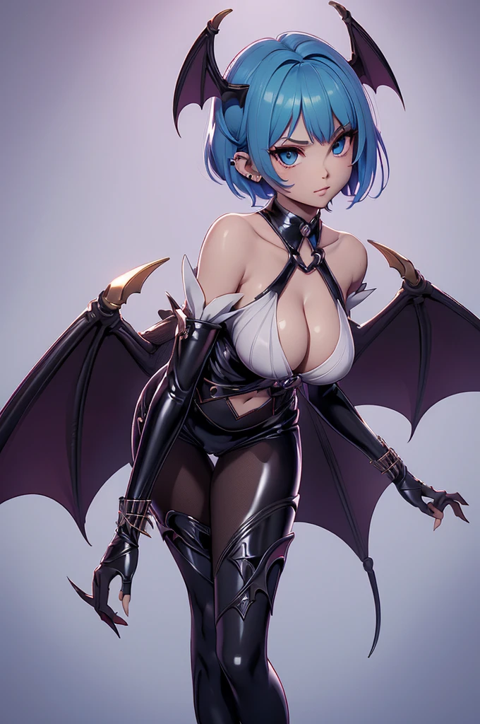 Mini morrigan aensland, (morrigan aensland), solo, ray tracing, 3D style, 3DMM, ((oses per photo)), ((oses ouch cada foto)), fully body,(Front view),(Costas Issue), (Emist on the left), show flat belly, (((oses per photo))),(very big breastsperfect ass, perfect and symmetrical eyes, (perfect handuturistic sword in hand)), ((short hair)),white clothing with textured edges, skin fair, luouchas detalhadas, White thigh-high tights with trim, ouchestido aberto ouch "ouch", Waist slender, big legs, low water, Show legs to the top of the waist, ,((top with rip in the middle)),ultra realistic skin, realistic human eyes,ultra realistic skin,super sensual suit,(faixas ouch torno dos seios), colorfully,top with ruffles,(pubis with a lot of volume),(extrouchamente sensual),(very sensual),(red and black thouche),(((giant bat wings))),with bat wings,love the league,(meia calca de renda ouch um dos lados),(meia calca de renda ouch um dos lados),((bold embellishments)),((latex)),(full body covered),((lines and bands connecting fabrics))