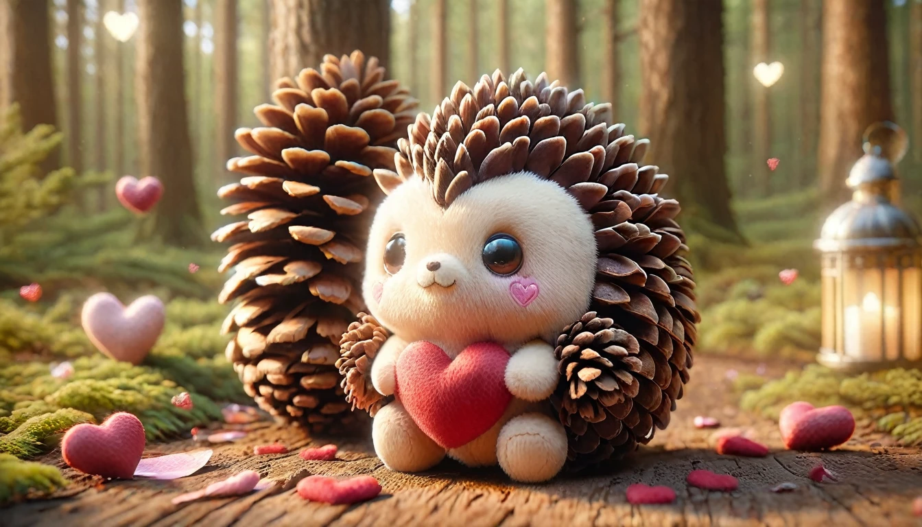 hedgehog in the forest, made of pinecone, ral-smlvltnpls, ral-mytfrst 