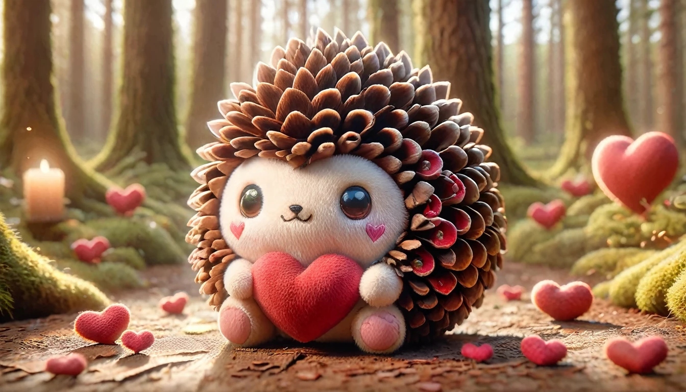 hedgehog in the forest, made of pinecone, ral-smlvltnpls, ral-mytfrst 