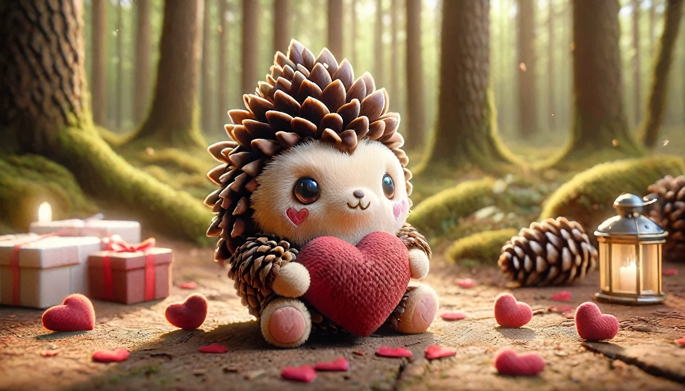 hedgehog in the forest, made of pinecone, ral-smlvltnpls, ral-mytfrst 