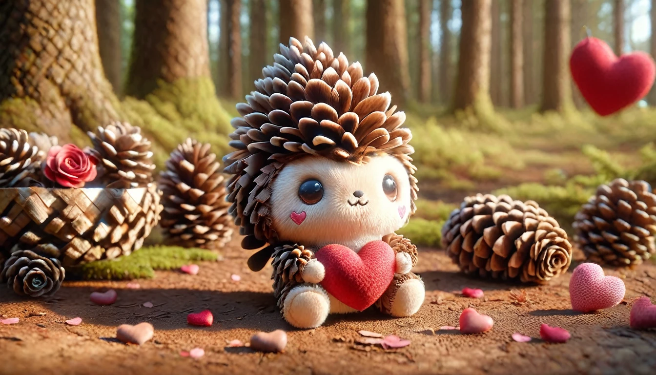 hedgehog in the forest, made of pinecone, ral-smlvltnpls, ral-mytfrst 