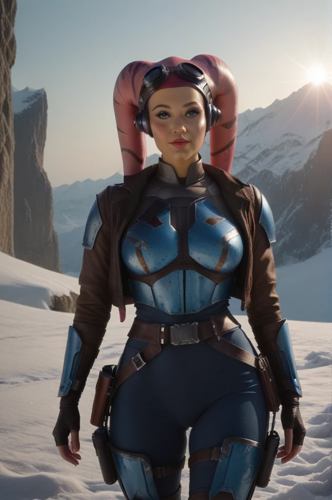 a ((fall body)) hera syndulla
((female twi'lek ))mandalorian,walking on snow fire, beautiful detailed eyes, beautiful detailed lips, extremely detailed face, long eyelashes, mandalorian armor, sci-fi, cinematic lighting, dramatic, epic, intricate details, hyper-realistic, 8k, high-quality, photorealistic