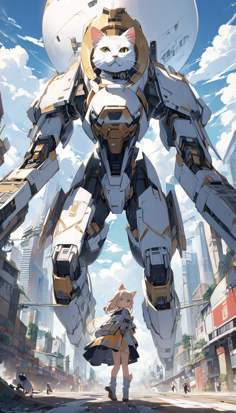 Cities 1000 Years After Human Extinction, There was a girl with a railgun,a cat