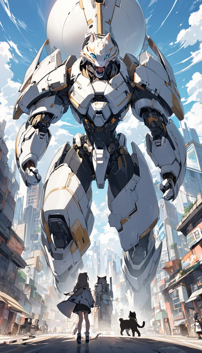 Cities 1000 Years After Human Extinction, There was a girl with a railgun，a cat