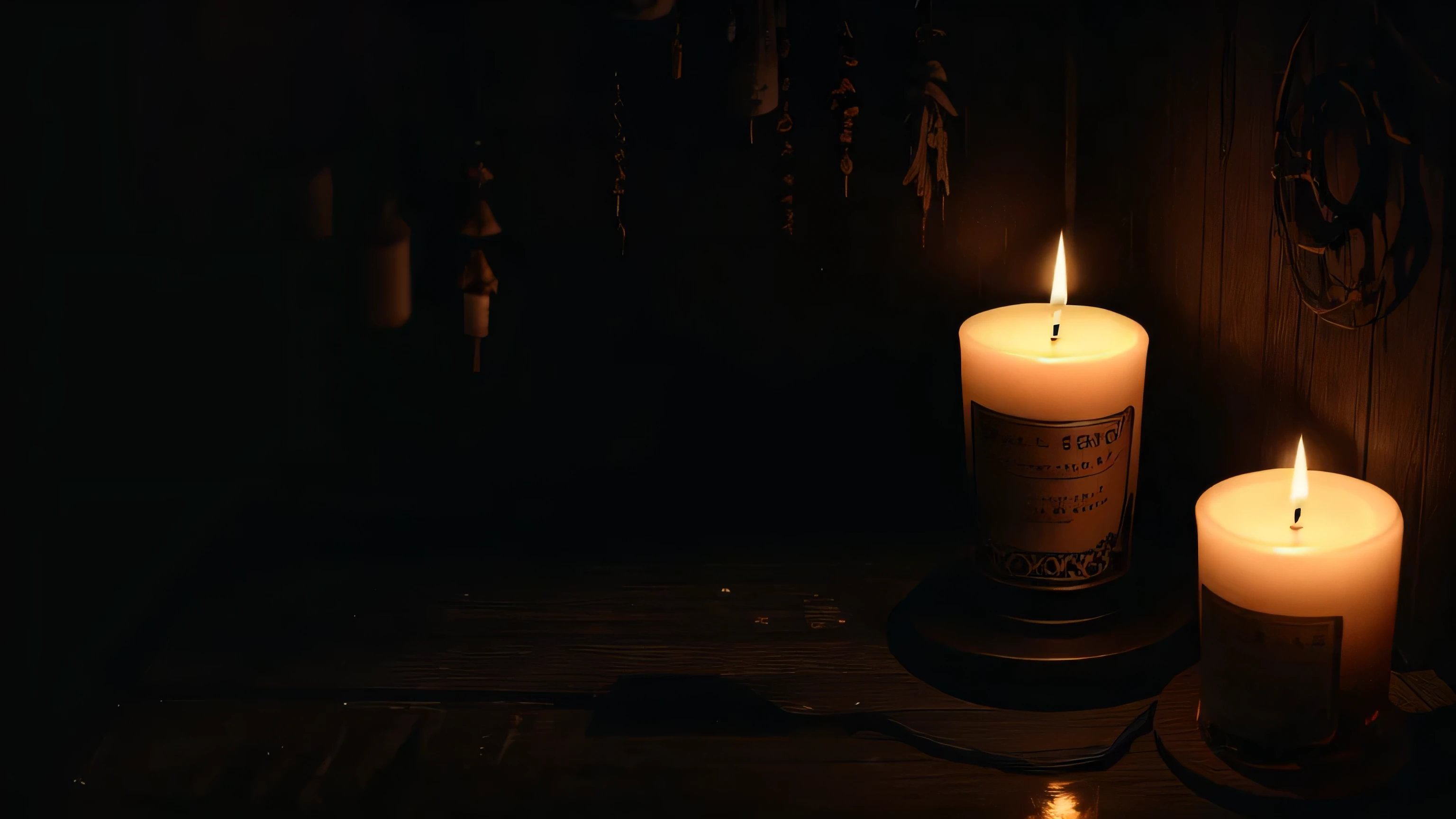 Horror、In a dark room、Candle