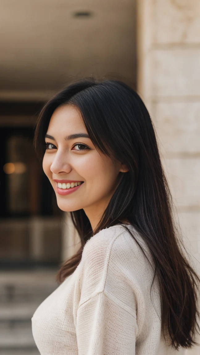 18 year old woman german mixed with canadian ethnicity, thicc, very large breast, big cleavage, white skin, Instagram profile picture, black hair, wearing tight sweater, wearing shorts, non-luxury home, low-class home kitchen, (((Photo by Ibiza on Instagram)), 8K, highly detailed, photorealistic, intricate details, realistic skin texture, realistic hair, texture, cheerful, 8K uhd, best quality, high resolution, attention to detail, big, high-end, highly detailed, high resolution, masterpiece, best quality, intricate high details, highly detailed, sharp focus, detailed skin, realistic skin texture, texture, detailed eyes, professional, 4K, attractive smile, shot with canon, 85mm, shallow depth of field, kodak vision color, highly detailed, photography_\(extremist\), realistic, realistic, post-processing, maximum details, roughness, real life, extreme realistic, photorealism, photography , 8k, photography