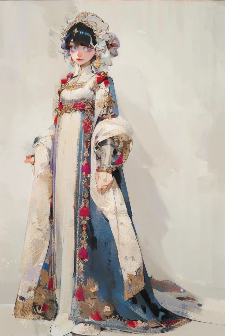 Beautiful albino woman with detailed braided medieval hairstyle (white hair), wearing detailed medieval gown (red and black colours), with gold accessories and gold tiara, medieval queen, medieval woman,queen,game of thrones style,daenerys targaryen style, high quality, very detailed,hd quality, masterpiece,(purple eye colour)