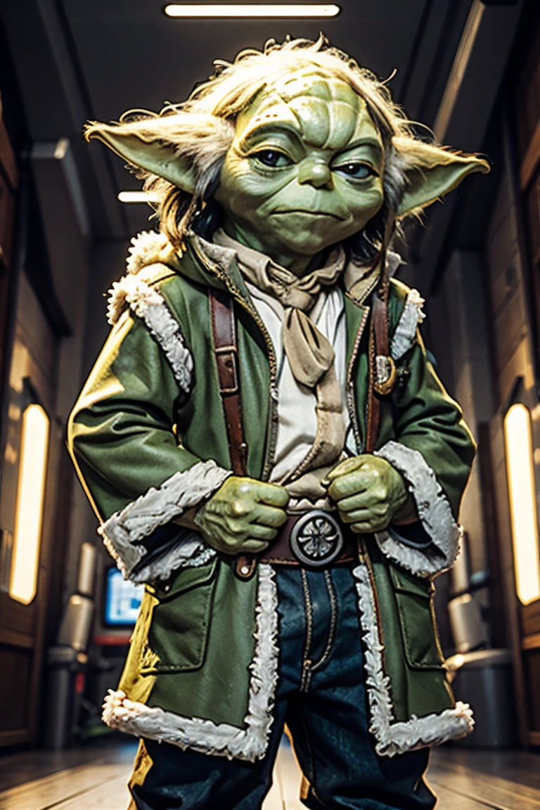 short squatty yoda with a huge banged fluffy mullet