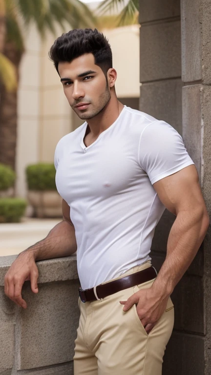 arafed man in a white shirt posing for a picture, handsome male, male model, handsome man, attractive male, full body-shot of a hunky, handsome and attractive, christian orrillo, inspired by Adam Dario Keel, lean man with light tan skin, attractive man, arian mark, attractive and good looking, profile pic, extremely handsome