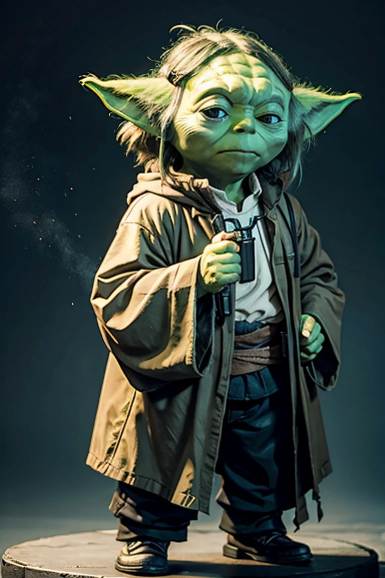 short yoda with a huge banged fluffy mullet