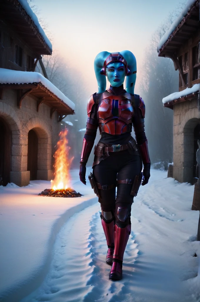 a ((fall body)) hera syndulla
((female twi'lek ))mandalorian,walking on snow fire, beautiful detailed eyes, beautiful detailed lips, extremely detailed face, long eyelashes, mandalorian armor, sci-fi, cinematic lighting, dramatic, epic, intricate details, hyper-realistic, 8k, high-quality, photorealistic