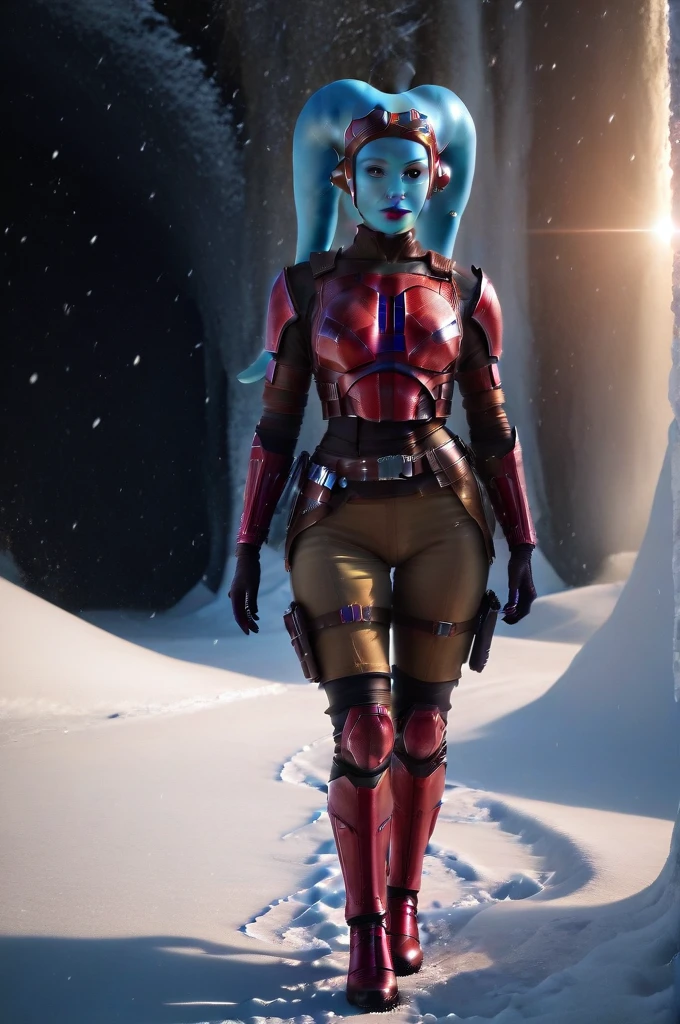 a ((fall body)) hera syndulla
((female twi'lek ))mandalorian,walking on snow fire, beautiful detailed eyes, beautiful detailed lips, extremely detailed face, long eyelashes, mandalorian armor, sci-fi, cinematic lighting, dramatic, epic, intricate details, hyper-realistic, 8k, high-quality, photorealistic