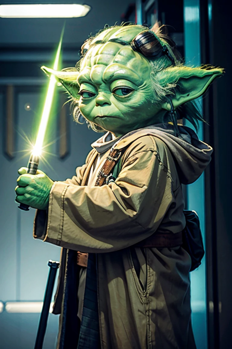 short yoda with a huge banged fluffy mullet