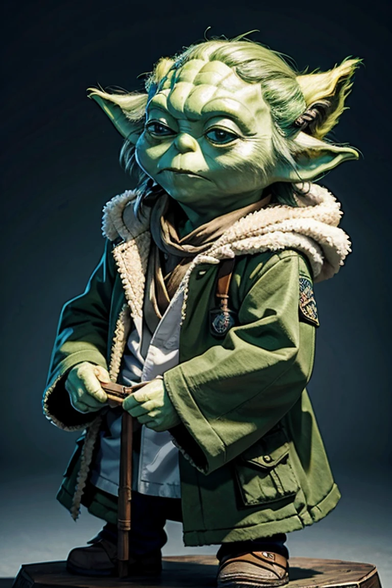 short yoda with a huge banged fluffy mullet