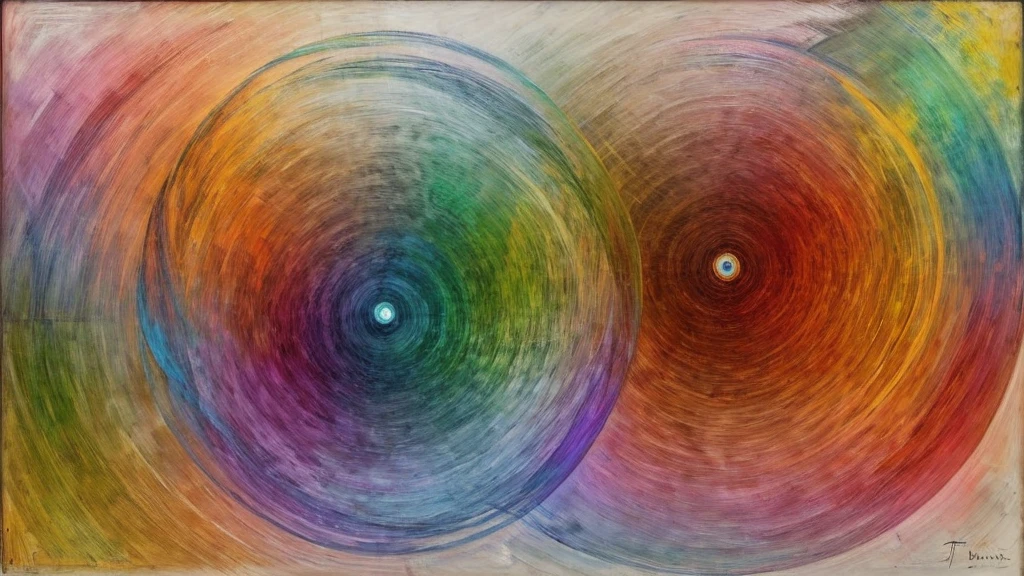 "A dance of triangles and circles, creating a perpetual and hypnotic movement."