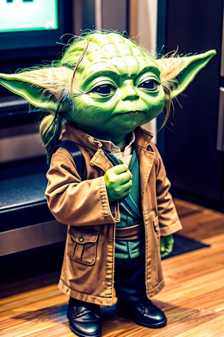 short yoda with a huge banged mullet