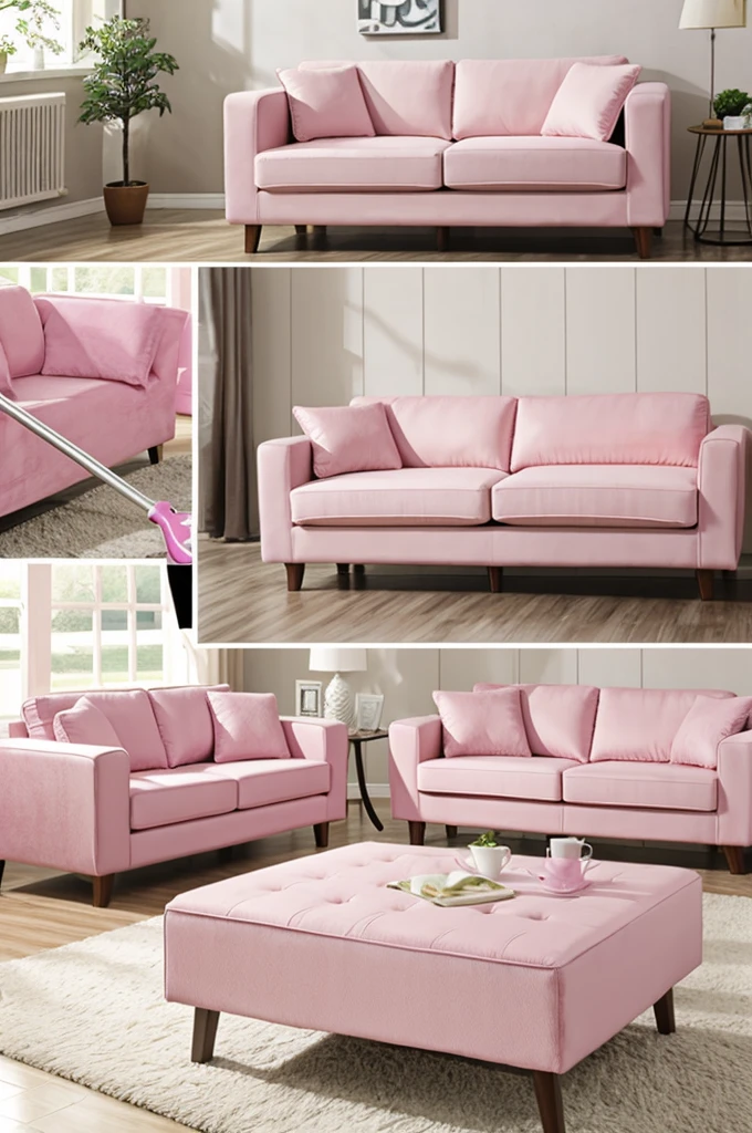 Furniture cleaning advertising, Name: eco clean, use pink tones