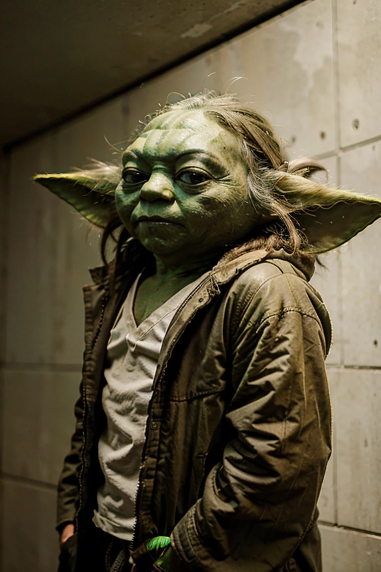 short yoda with a huge banged mullet