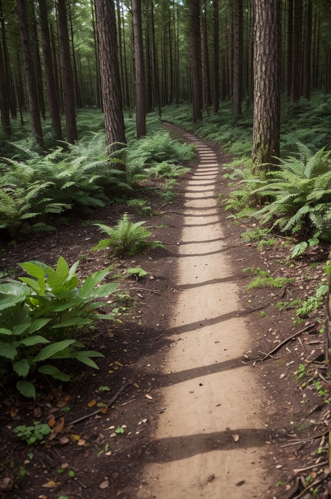 Inverted footprints in the forest 