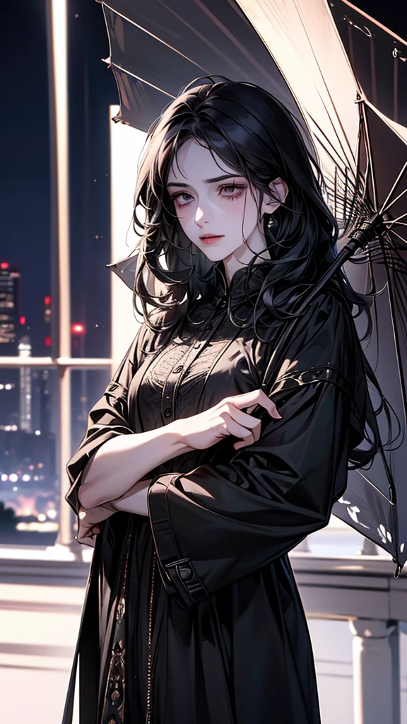 black hair, Surrealism, 8k, super detail, UHD, masterpiece, accurate, anatomically correct, textured skin, super detail, high details, high quality, award winning, best quality, highres
"A man standing in a nighttime setting. He exudes a quiet and alluring aura, with a look of boredom and weariness in his eyes. His expression is languid and detached, giving off an air of disinterest in everything around him."