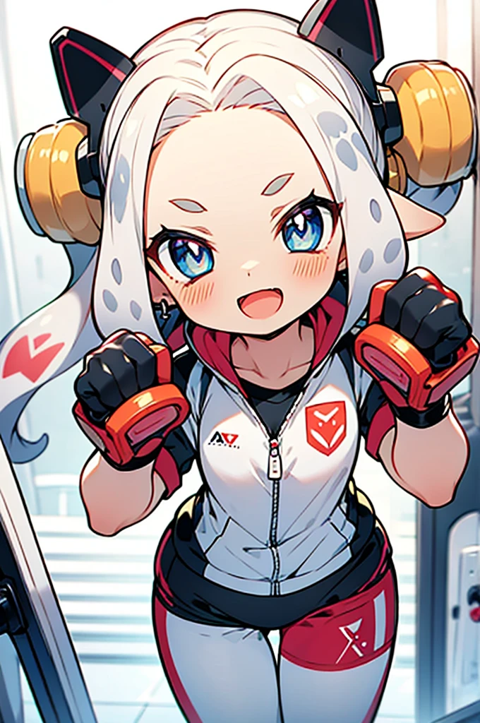 1 girl, ponytail, improvised gag, tape gag, gagged, duct tape, tape bondage, arms behind back, bound arms, shirt, skirt, blush,alice,vampire,grey hair, long hair, red eyes, pointy ears, small breasts.