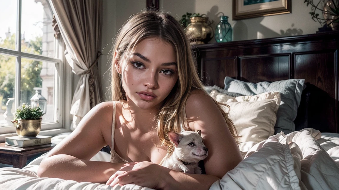 (Best Quality,4k,8k,High resolution,masterpiece:1.2),ultra detailed,(realist,photorealist,photo-realist:1.37),White thread,Una muñeca de White thread con cara detallada., hands, and the eyes, presenting a complete body, she is lying in bed.,[Soft lighting],[pastel colours],Cozy atmosphere,dream atmosphere,happy expression,playful pose,Imaginative environment,Fine craftsmanship,soft and delicate texture,Lovely patterns,subtle shadows,tender emotions,comfortable bedding,cute and adorable,charming presence,Peaceful background,pure and innocent environment,gentle touch,magical aura,harmonious composition,Elegant Simplicity,impeccable details,relaxing mood,serene atmosphere,tranquil vibes,warm tones,Whimsical art,childhood memories,magical dreamscape,conscious relaxation,Sweet dreams,Relaxing experience,Fairy tale setting and smiles
