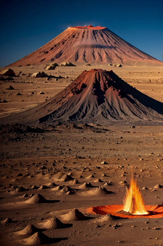 Martian volcano, eruption