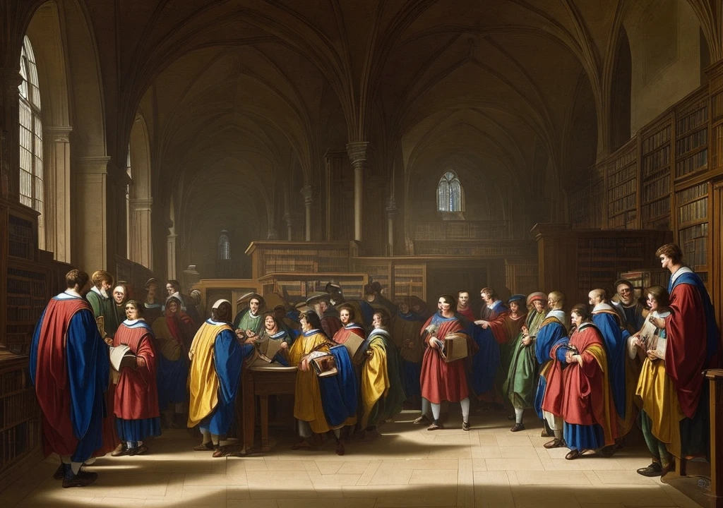 The college library suddenly brightly lit, with students rushing in, laughing and chatting. Alex stands in the middle, panting and wide-eyed, with his friend approaching, looking concerned."