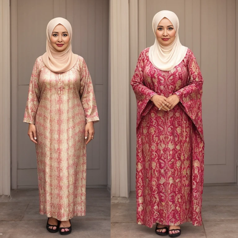 56 Years Old, Beautiful Hijab Indonesian Mature woman, Gamis, Bbw, Natural Mature Big , full body.