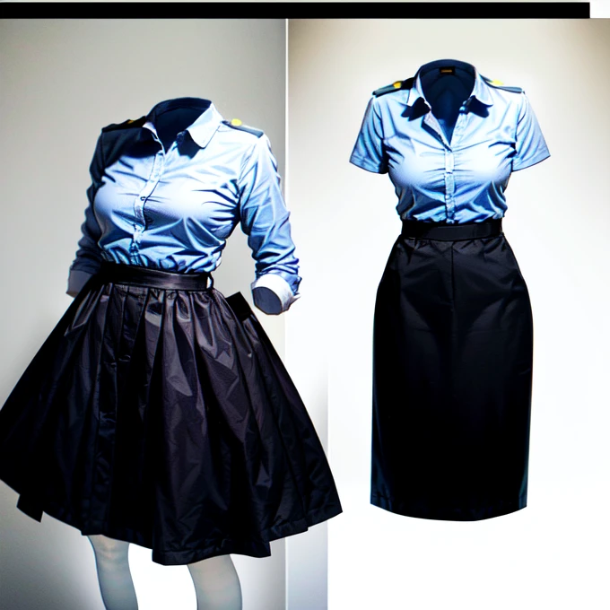 Air hostess uniform   (invisible, no humans, Headless, Faceless:1.5), cute big breasts, Ridiculous, High resolution, Super detailed, clothing details