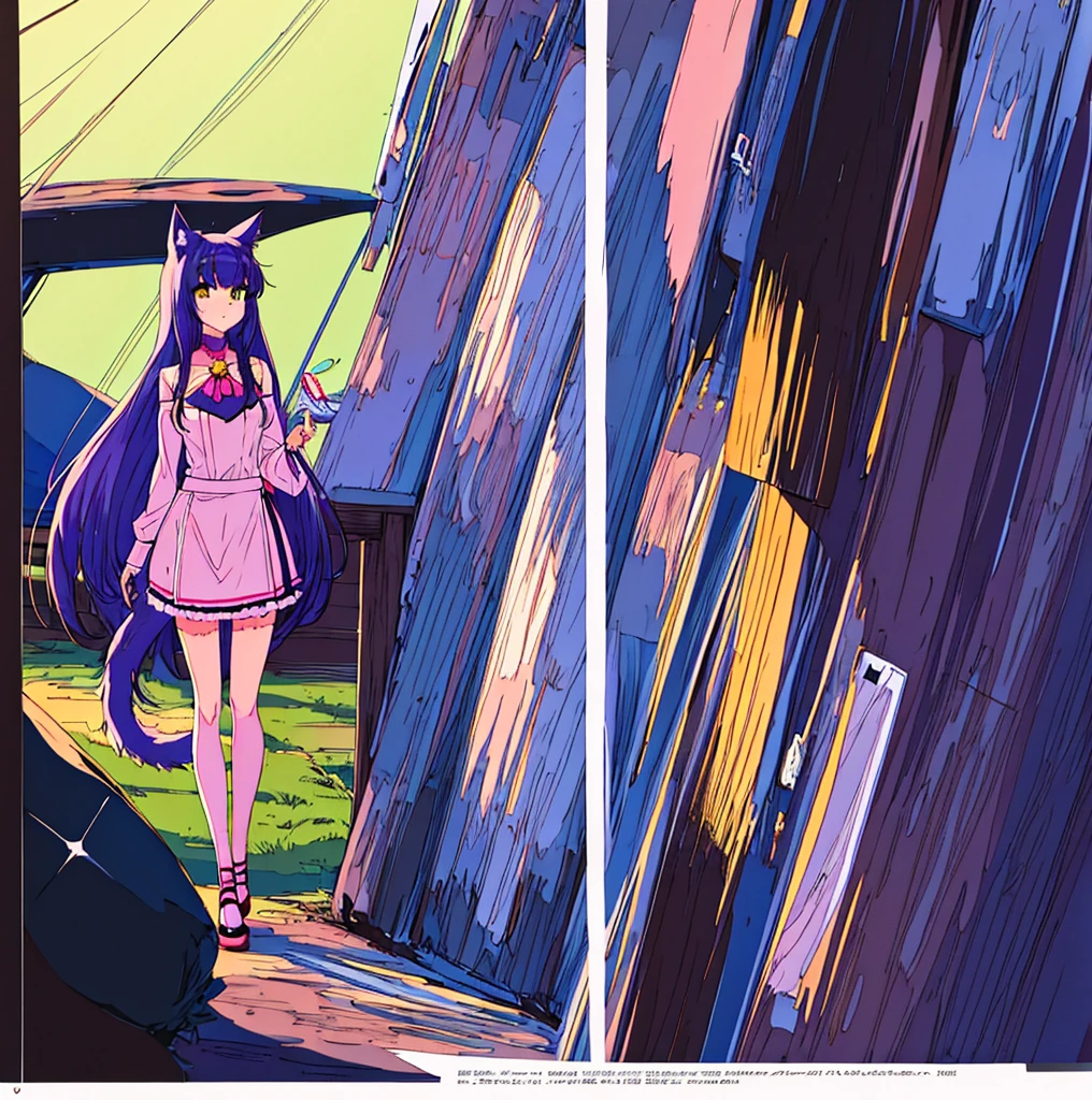 anime character of a woman with a cat ears and a cat tail, cute anime catgirl, anime catgirl, attractive cat girl, nekomimi, very beautiful anime cat girl, anime cat girl in a maid costume, fullbody commission for, holo if a wolf girl, holo is a wolf girl, anime moe artstyle, beautiful anime catgirl, bikini stand front view sketch, front view female body guidelines, front view the female body, female body front view tutorial