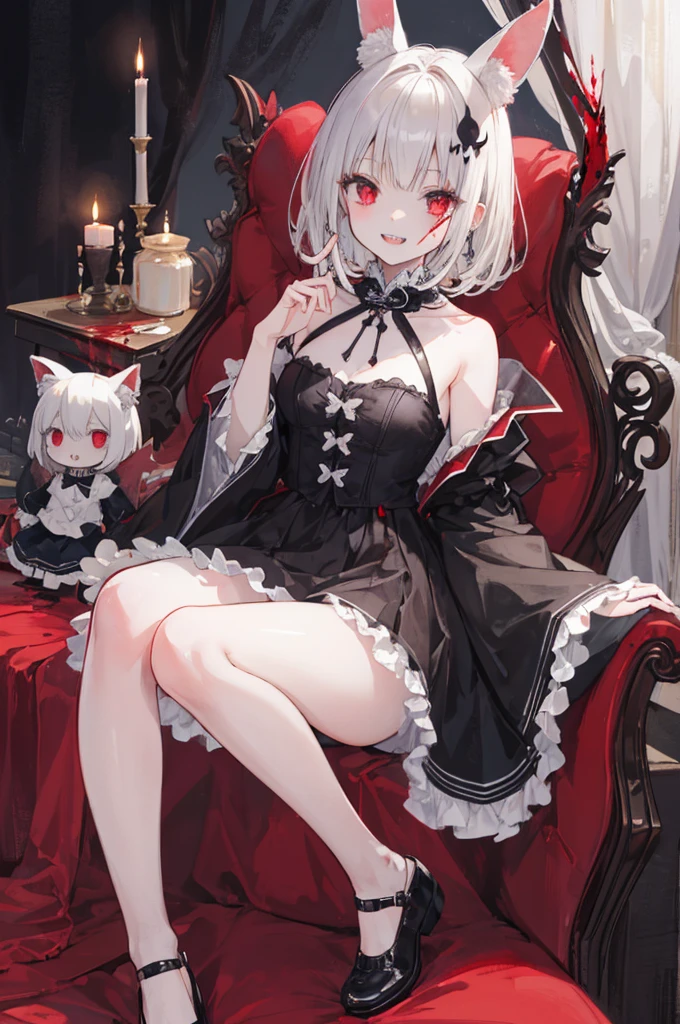 masterpiece, Highest quality, High resolution,(Highest quality,4K,High resolution,masterpiece:1.2),Very detailed,Realistic:1.37,masterpiece, Highest quality, Exquisitely crafted, woman, beautiful, elegant, smile, Blood, iridescent Long Hair, bangs, skirt, shirt, Long sleeve, Frills, shoes, (Red and Black:1.4), flower, spooky, Horror, 頭蓋Bones, Long Hair, Black Hair, Candles, Blood, hair flower, Dead, hair ornaments, Bone, doll, 頭蓋Bone, skeleton, Horror (theme),spooky altar background,Dark fantasy,Red color scheme,Ominous atmosphere,eyeを引く,Storytelling,anatomy,Anime Style,Concept Art,beautiful細部までこだわった顔と (((赤いeye ))),A terrifying ritual ,Satanic Ritual,Premature death,Misconduct,クレイジーなsmile,Scythe Face,Girl Monster, beautiful, Delicate facial features, 鋭いeye, Sharp Fangs, 青White skin, blonde,robot,Cursed Painting, Dark Background, Cinema Lighting, Dramatic Shadows, Gothic style, Gloomy atmosphere, Dark fantasy, One Girl, , Please open your mouth wide, Open your mouth and baring your teeth,Sharp teeth like a beast, Wide lips, very wide mouth, Vermilion cheeks, ,(Bloodしぶき:1.4),Scary smile, smile,Fallen angel design, ねじれたsmile、Bloodまみれの、頭からの出Blood,、Bloodしぶき、,(Bloodしぶき:1.4),Crossbones, 頭蓋Bone,Horror 一人の男の子, Cream colored hair, Gray Hair, Pearly hair, nice boy, Bunny ears, Loose-fitting clothing, Larger clothes, dark red eye, eyeの下のたるみ, dark circles under eye, やみcute, Fluffy hair, Voluminous Hair, skinny, slim, very skinny, Androgynous, cute, spooky, short hair, Horror, Faded colors, White skin, spooky, Unnaturally thin, I&#39;m hungry, eye, eye in background, sharp eye, Long eyelashes, Under the eyelashes, Loose shorts, レースshirt, Frillsshirt, Tie the ribbon&#39;head, Detailed clothing, A loose cardigan, Open cardigan, 滴るBlood, that&#39;terrible, nightmare, Haunted, stitch, patchwork, string, Injury, hell, Injury on arms, self-harm, cut, Black Fingers, factory, Abandoned, A dismembered ghost,Many heads,Many heads,Lots of faces,Multiple faces,Multiple Girls,Frolicking Girl,複数のwoman,tea ,クレイジーなsmile,look up,Face shot,Scythe Face,Girl Monster, slave,beautiful, Detailed portrait, Delicate facial features, 鋭いeye, Sharp Fangs, 青White skin, Thick chain, Dark Background, Cinema Lighting, Dramatic Shadows, Gothic style, Gloomy atmosphere, Dark fantasy, One Girl, , Please open your mouth wide, Open your mouth and baring your teeth,Sharp teeth like a beast, Wide lips, very wide mouth, Vermilion cheeks, ,(Bloodしぶき:1.6),Scary face, Laughter　Witch design, ねじれたsmile、Bloodまみれの、頭からの出Blood,,、Bloodしぶき、,(Bloodしぶき:1.6),Crossbones, 頭蓋Bone,　, Horrorスタイル, ((Fantasy Witch Costume)), ((Flowing white hair)), ,(Bloodしぶき:1.6),womanの曲線, Large Breasts, Thick thighs, Sexy flat stomach, Perfect hands, Perfect anime face, ((dark lolita dress)), Are standing, ((邪悪なsmile)), ,(Bloodしぶき:1.6),Victorian cities, gaslight, Steam circulates, Moonlight Illumination, night lighting, A sky filled with stars and galaxies,disaster々new devil horns,,(Bloodしぶき:1.6),アニメゾンビWitch design, ねじれたsmile、Bloodまみれの、頭からの出Blood,,、Bloodしぶき、,(Bloodしぶき:1.6),Crossbones, 頭蓋Bone,,Photo Background,Wide Shot,Scythe Face,Girl Monster, slave,beautiful, Detailed portrait, Delicate facial features, 鋭いeye, Sharp Fangs, 青White skin, Thick chain, Dark Background, Cinema Lighting, Dramatic Shadows, Gothic style, Gloomy atmosphere, Dark fantasy, One Girl, , Please open your mouth wide, Open your mouth and baring your teeth,Sharp teeth like a beast, Wide lips, very wide mouth, Vermilion cheeks, ,(Bloodしぶき:1.6),Scary face, Laughter　Witch design, ねじれたsmile、Bloodまみれの、頭からの出Blood,,、Bloodしぶき、,(Bloodしぶき:1.6),Crossbones, 頭蓋Bone,　, Horrorスタイル,