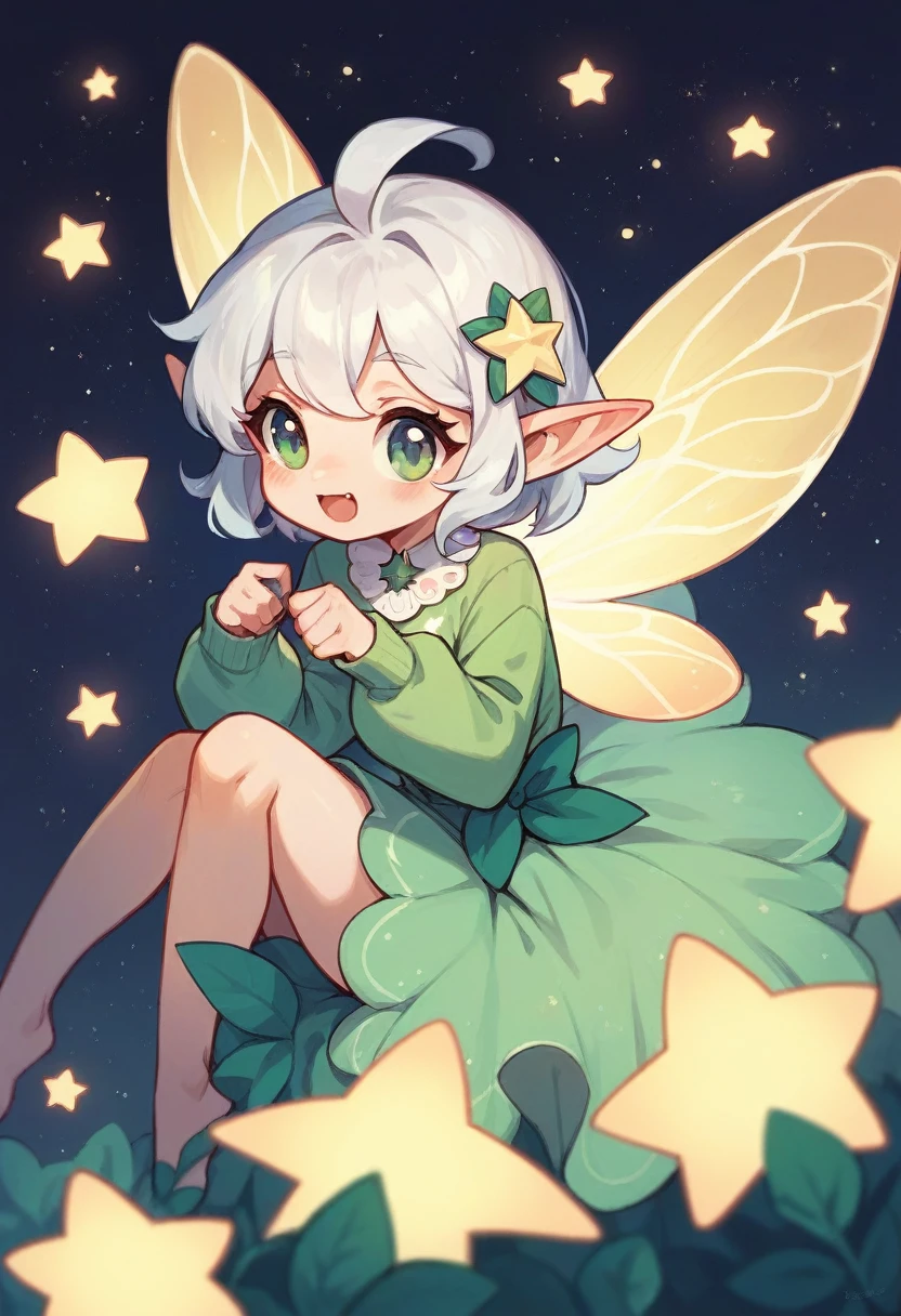 Cute girl fairy, stars