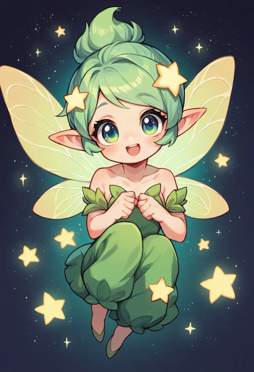 Cute girl fairy, stars