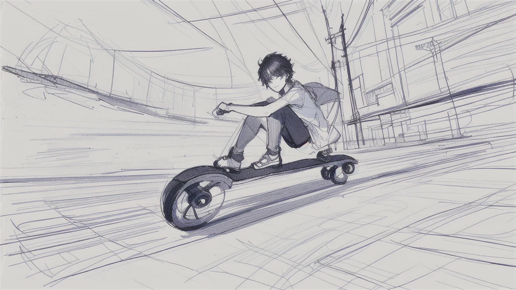 a drawing of a girl riding a skateboard down a street, rough abstract sketch, sketch of a lucid dream, sketch of an ocean in ms paint, rough sketch, scribble sketch, detailed but rough, old sketch, impressionist drawing, sketched 4k, drawn with photoshop, black ink rough sketch, inspired by Matthijs Maris, line sketch, loosely drawn,