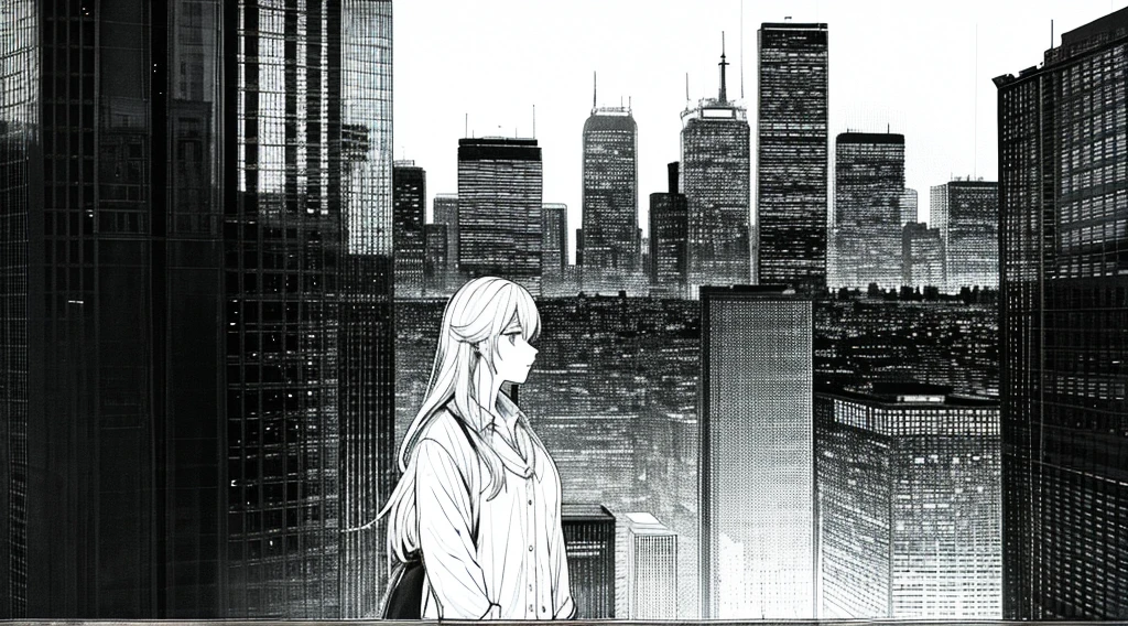 wanting,City,woman,Look into the distance