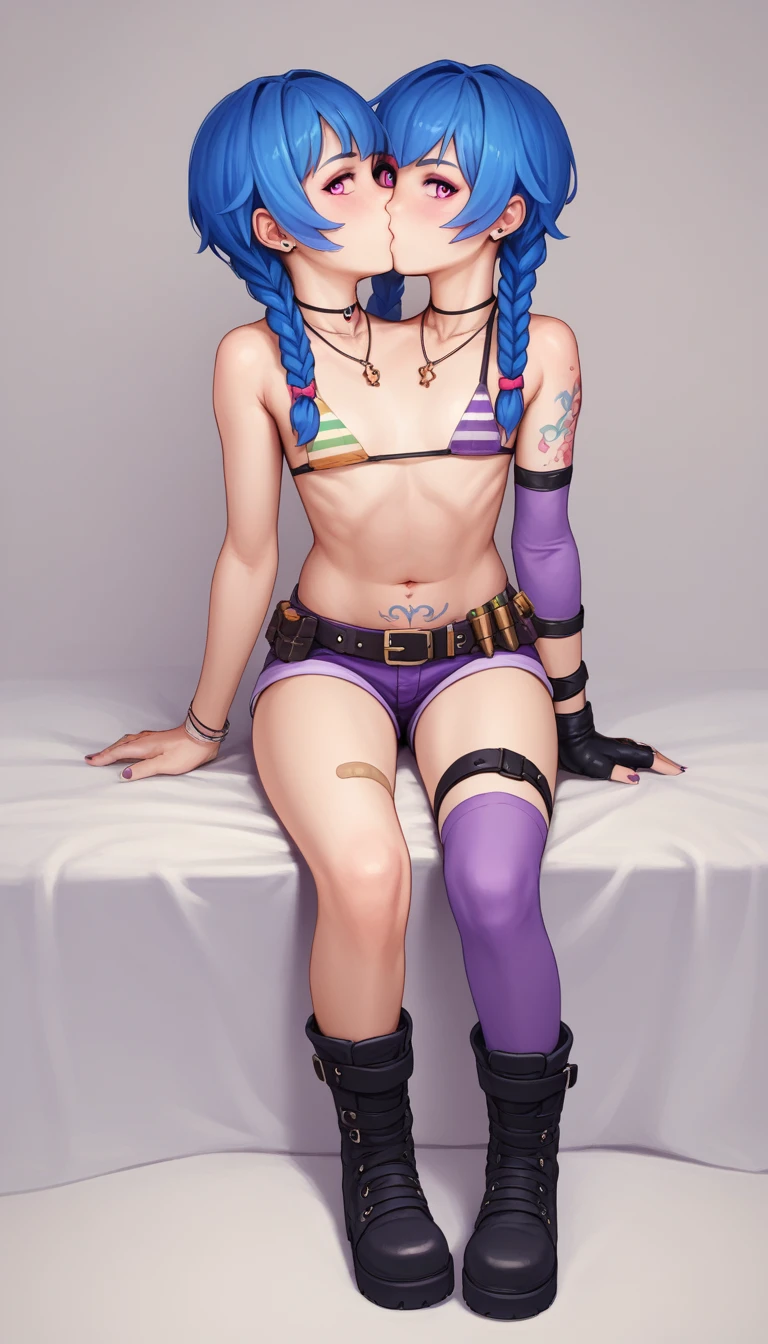 Outdoors, masterpiece, best quality, absurdres, highres, 4k, ray tracing, intricate details, highly detailed.
1boy (A male version of Jinx, from league of legends, he is a femboy, extremely slim, wide hips, flat chest, weak, long blue hair, 2 ponytails, sweating, panting for air, doubled in pain, puking, body filled with bruises, bruised genitals. Bloodied, bruised, crying, extreme pain and shock, slutty femboy, tiny micropenis with excessive foreskin.)  Extremely detailed, ultra high quality. Jinx on extreme pain drooling and puking, puke, vomit, vomiting. bruised groin, flatted testicles. Puking on ground.