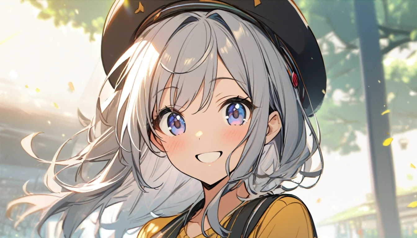1 girl, smile